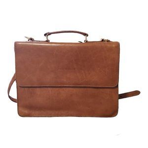 Red Goose Women Brown Leather Laptop Satchel Portfolio Messenger Bag